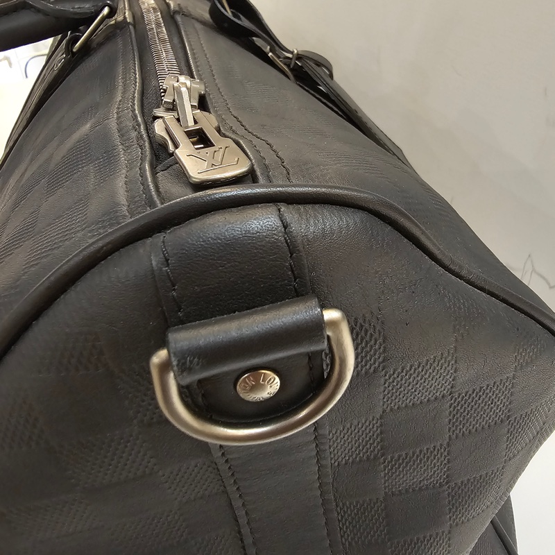 Lv黑格紋全皮 keepall50-5