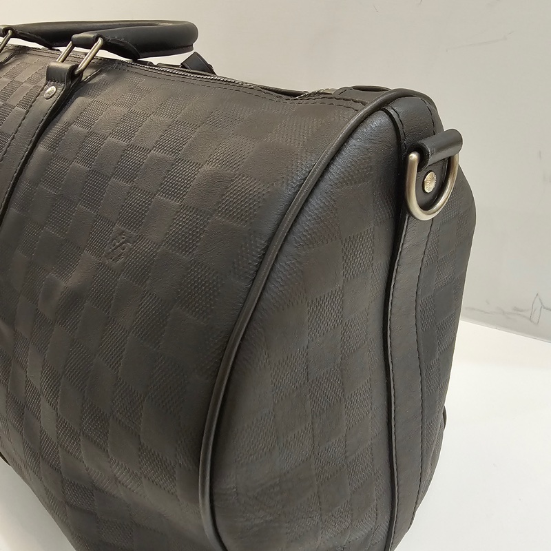 Lv黑格紋全皮 keepall50-6