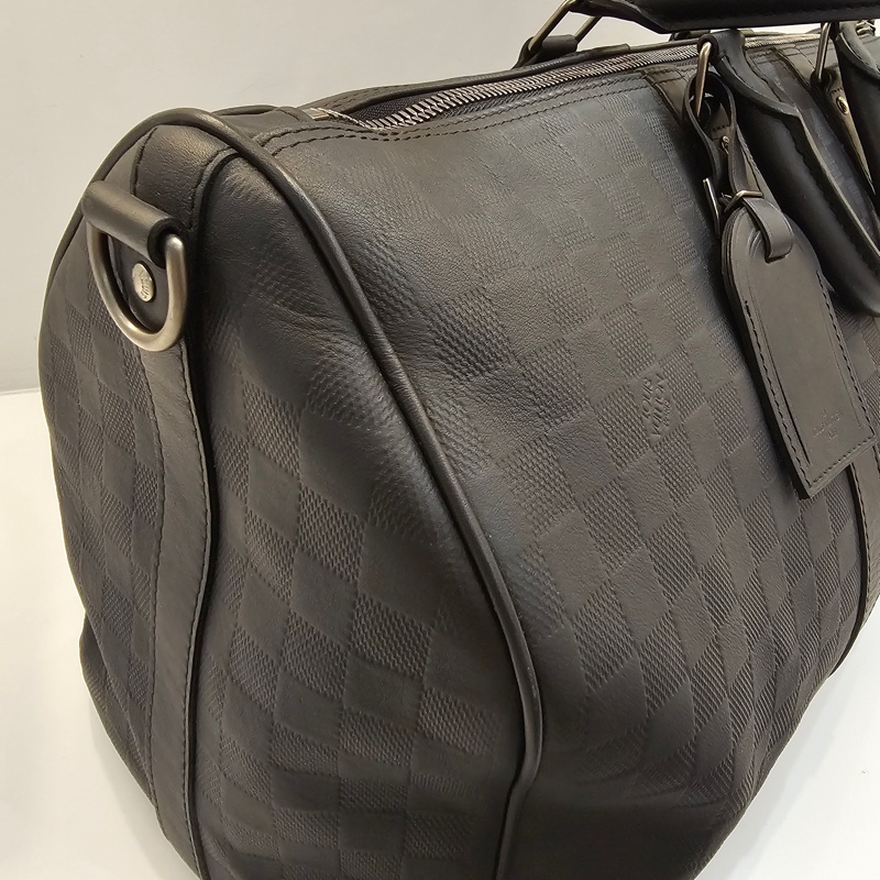 Lv黑格紋全皮 keepall50-7