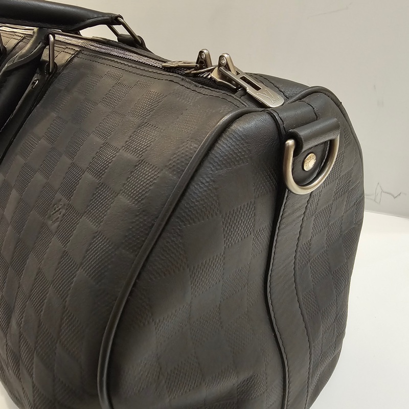 Lv黑格紋全皮 keepall50-8