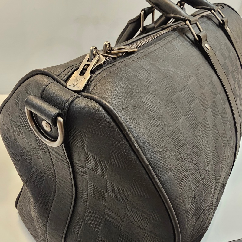 Lv黑格紋全皮 keepall50-9