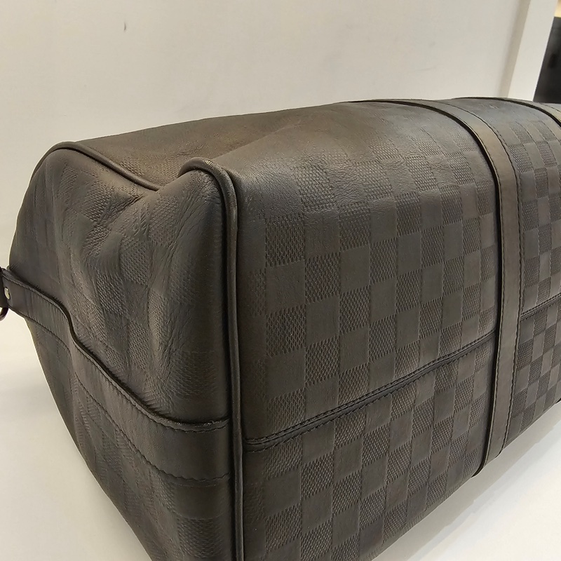 Lv黑格紋全皮 keepall50-10