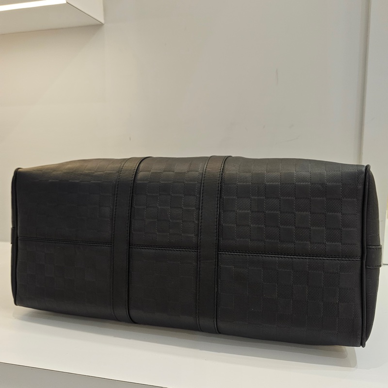 Lv黑格紋全皮 keepall50-12