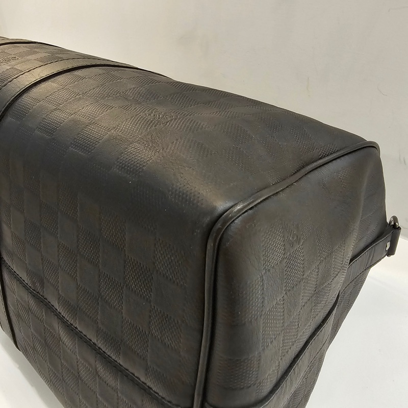 Lv黑格紋全皮 keepall50-14