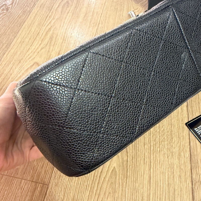 Chanel黑银荔枝纹CF Jumbo-2