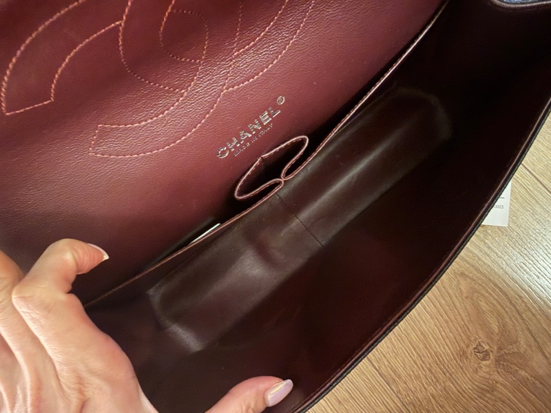 Chanel黑银荔枝纹CF Jumbo-5
