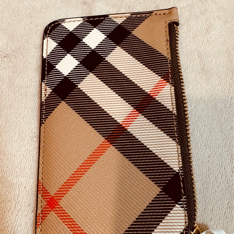 Burberry米色經典格紋撞色卡片零錢夾-4