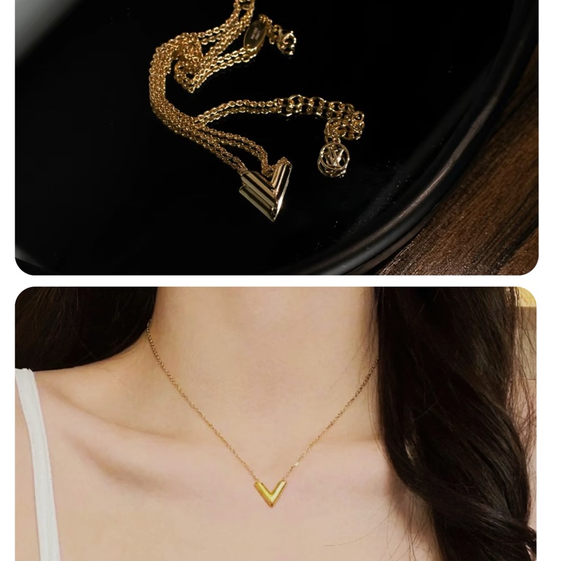 Lv 經典v字項鏈-1