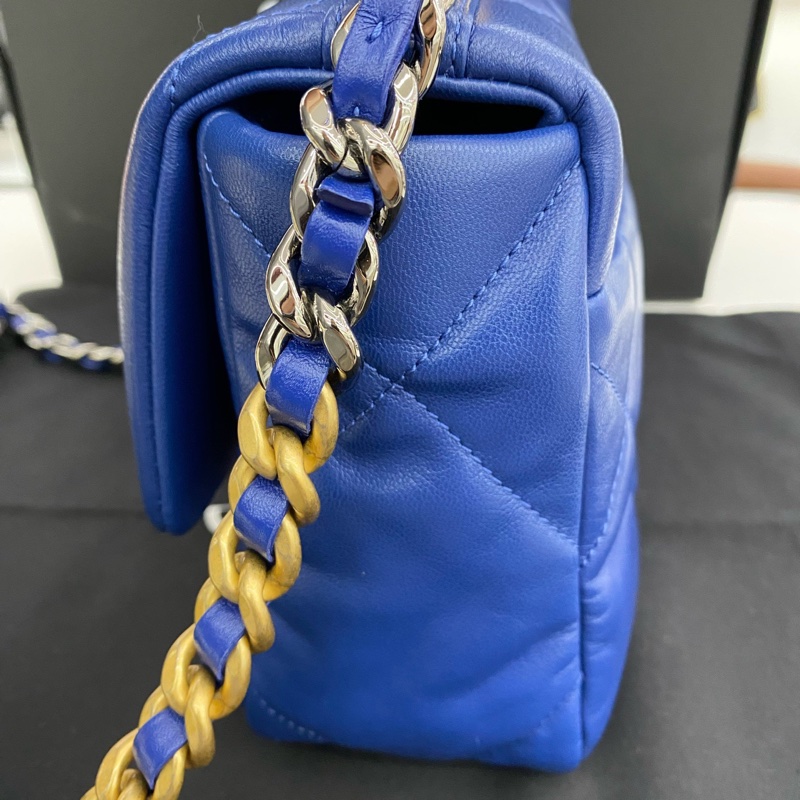 香奈兒/Chanel 19bag小號 藍 色 尺寸：16x26x9cm 29開有卡有塵袋-3