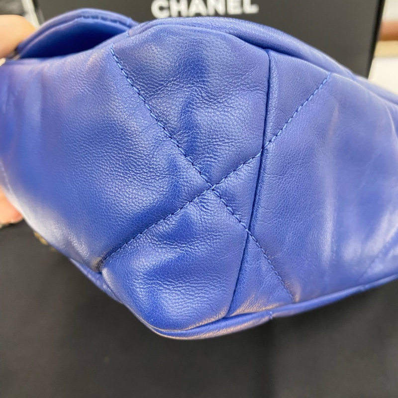香奈兒/Chanel 19bag小號 藍 色 尺寸：16x26x9cm 29開有卡有塵袋-4