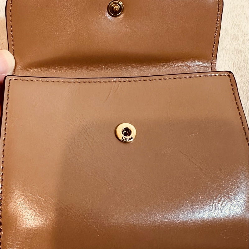 Chloe三折式短夾 粉-1