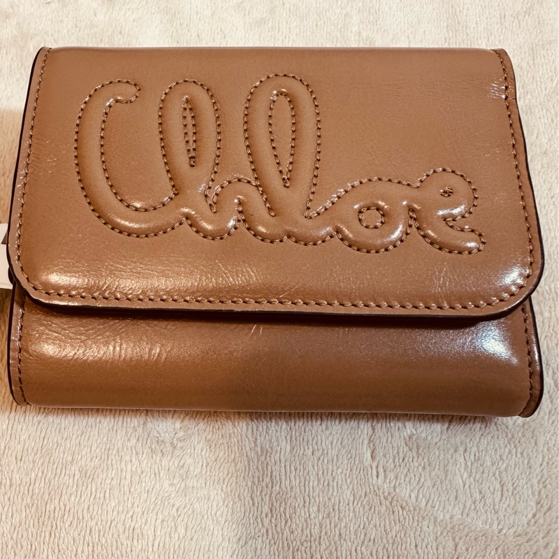 Chloe三折式短夾 粉-5