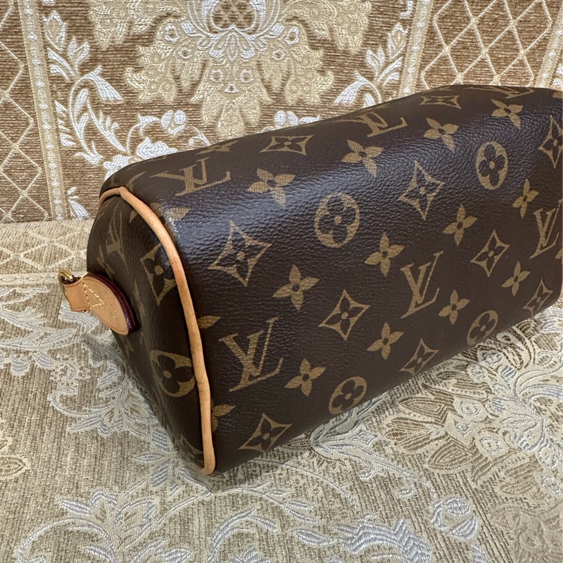 LV 原花金釦Speedy20手提斜背波士頓包M45957-5