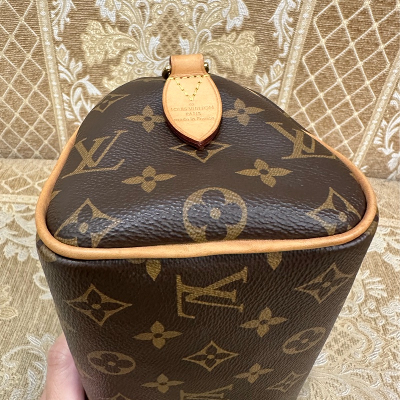 LV 原花金釦Speedy20手提斜背波士頓包M45957-7