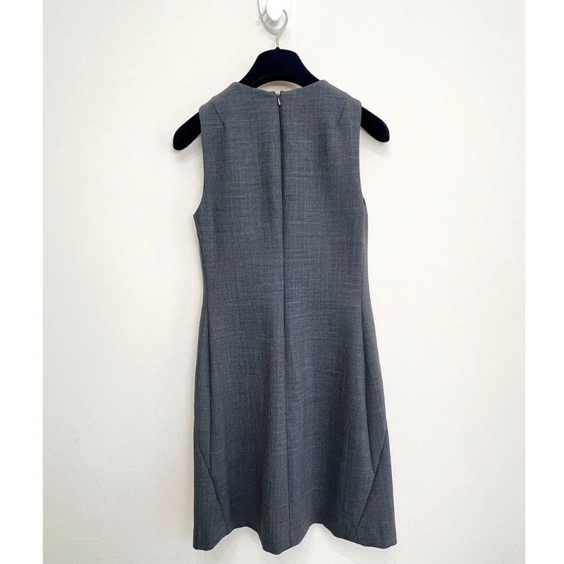 TB / TORY BURCH 鐵灰大圓釦商務洋裝 4/36-4