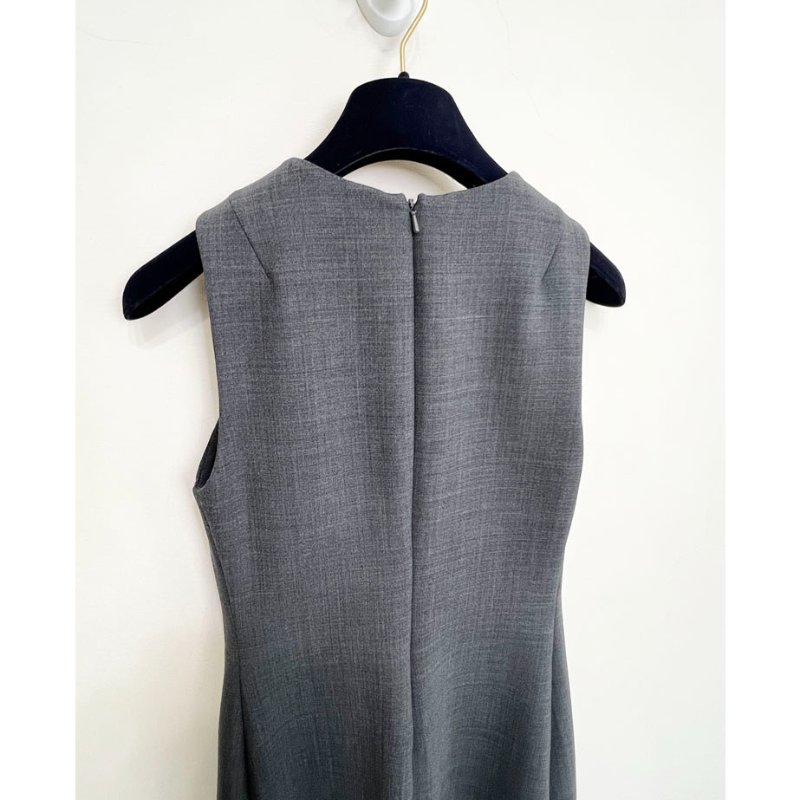 TB / TORY BURCH 鐵灰大圓釦商務洋裝 4/36-7