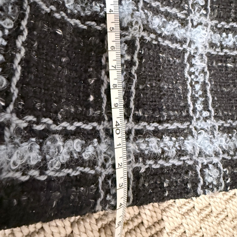 全新/ Chanel✨黑藍格亮片花呢百搭背心 #38-13