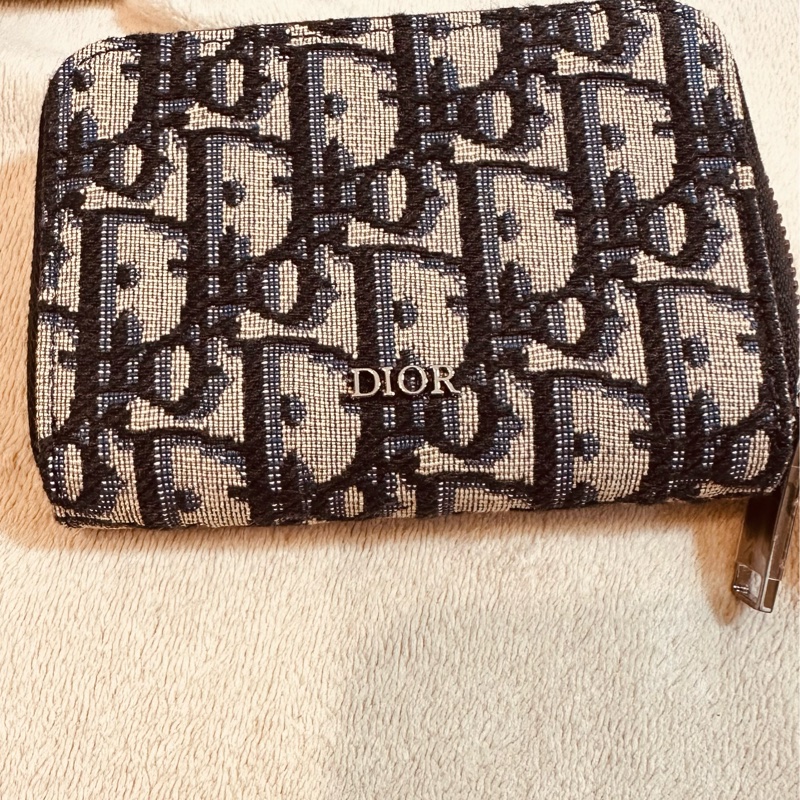 Dior 經典老花ㄇ字拉鍊零錢包(深藍)-6
