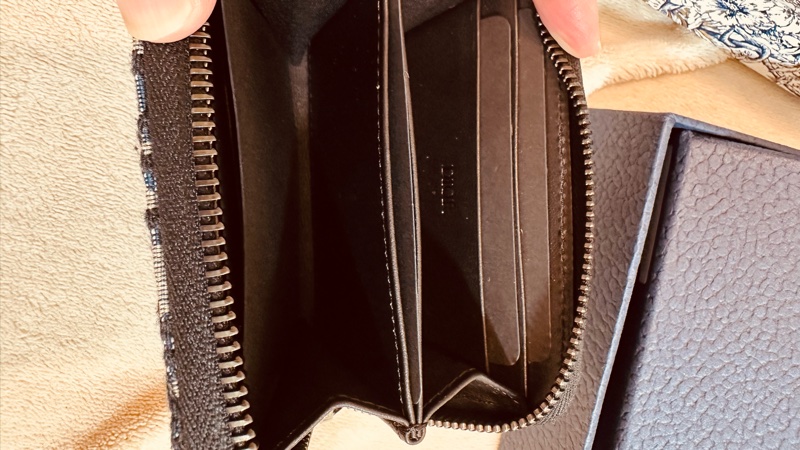 Dior 經典老花ㄇ字拉鍊零錢包(深藍)-8