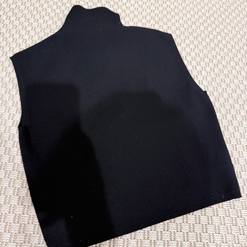 PRADA✨酷颯高領拉鍊三角標無袖上衣背心 #38-5