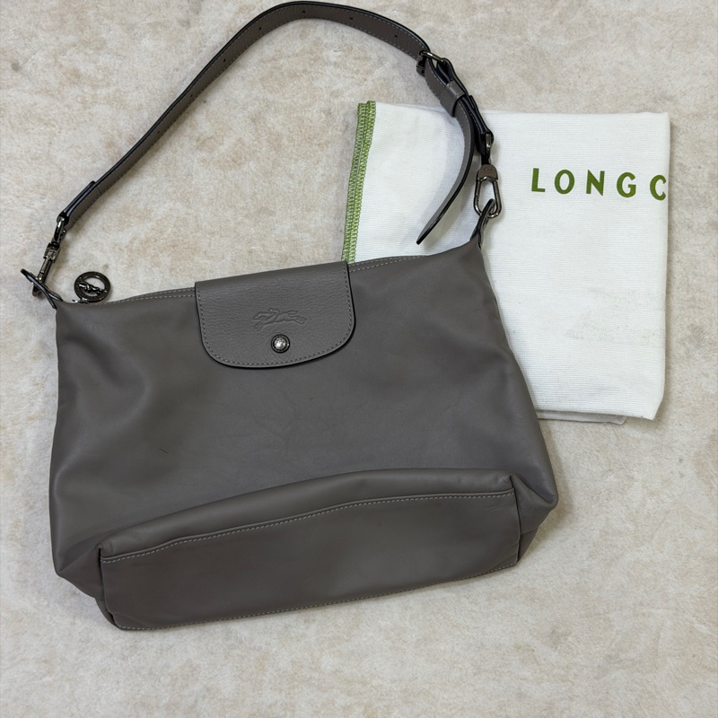 Longchamp LE PLIAGE XTRA 系列牛皮肩揹袋（中/米白）-1