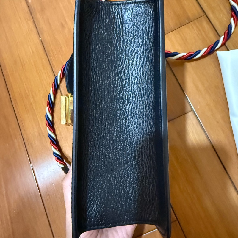 GUCCI 古馳 黑色 牛皮 Sylvie 2Way 肩背包-7