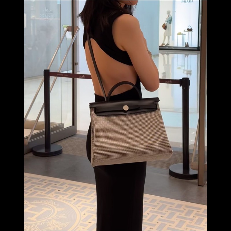 Hermes 愛馬仕 Herbag 31 熊貓色 黑白配色-3