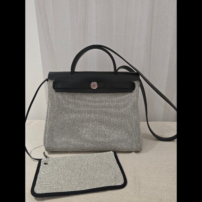 Hermes 愛馬仕 Herbag 31 熊貓色 黑白配色-9