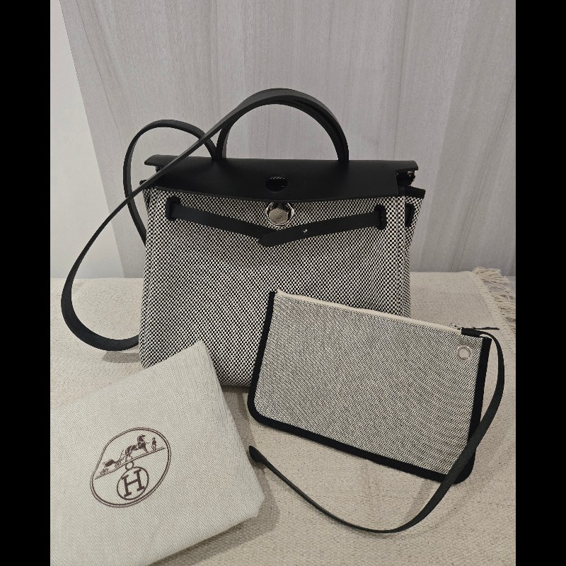 Hermes 愛馬仕 Herbag 31 熊貓色 黑白配色-14