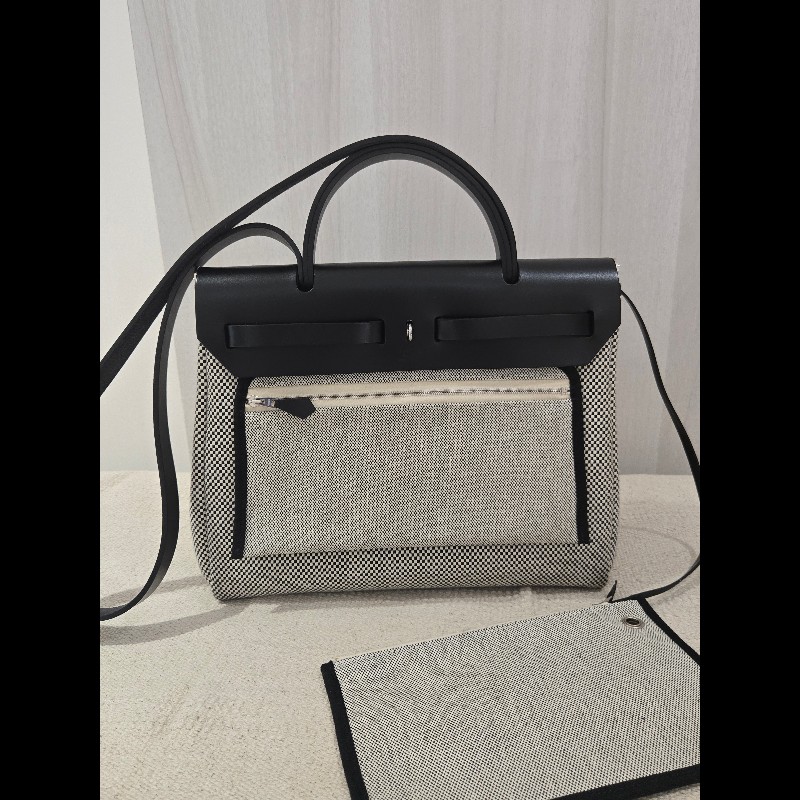 Hermes 愛馬仕 Herbag 31 熊貓色 黑白配色-17