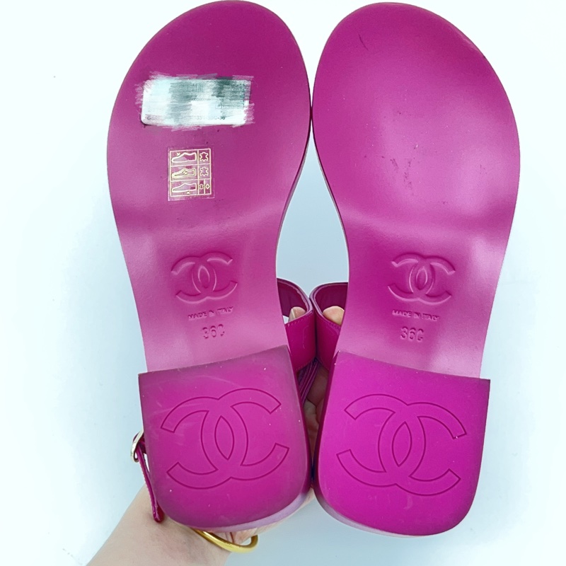 閒置新Chanel香奈兒 粉色涼鞋 36碼-4