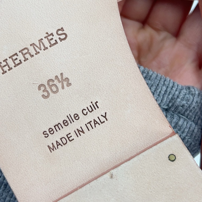 閒置新 hermes愛馬仕 鴕鳥皮H拖鞋 36.5碼。-5