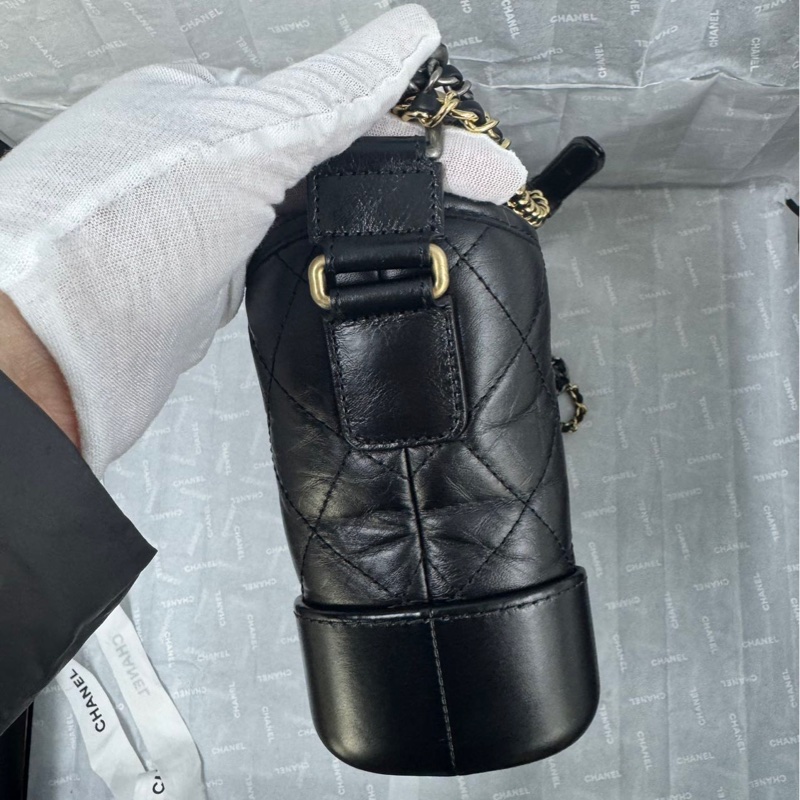 全新全配❤️ 香奈兒 #流浪包 手把款 #黑金 小號 #限量款 #字母手柄-10