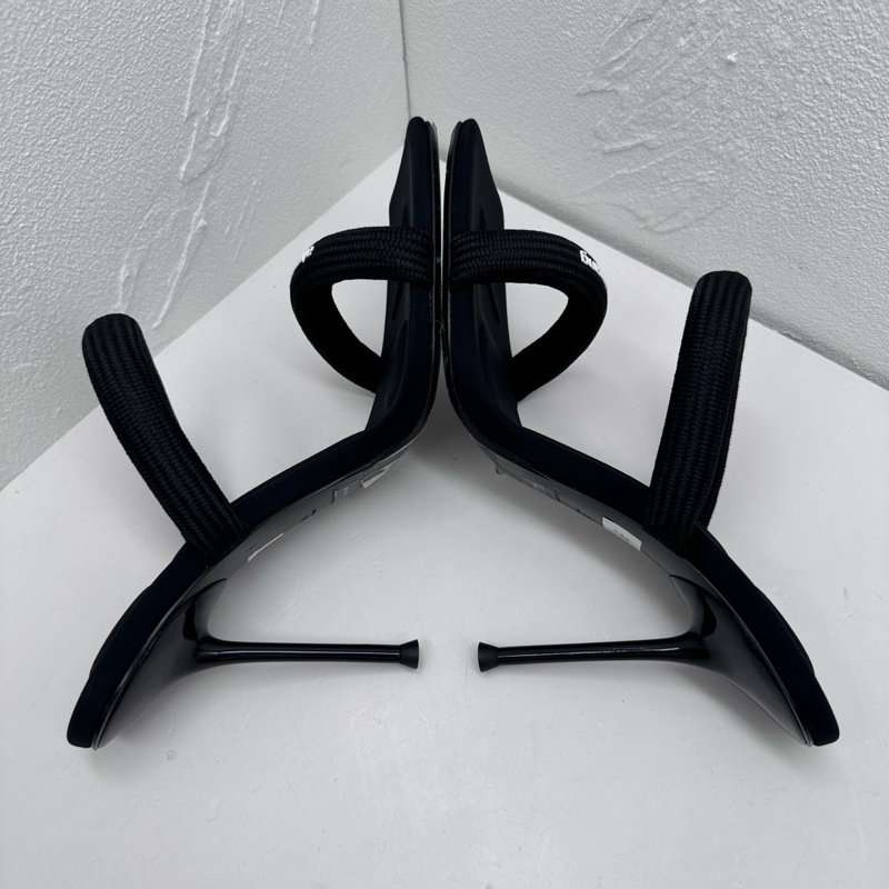 閒置新Alexander wang亞歷山大王julie黑色方頭高跟涼拖，-4