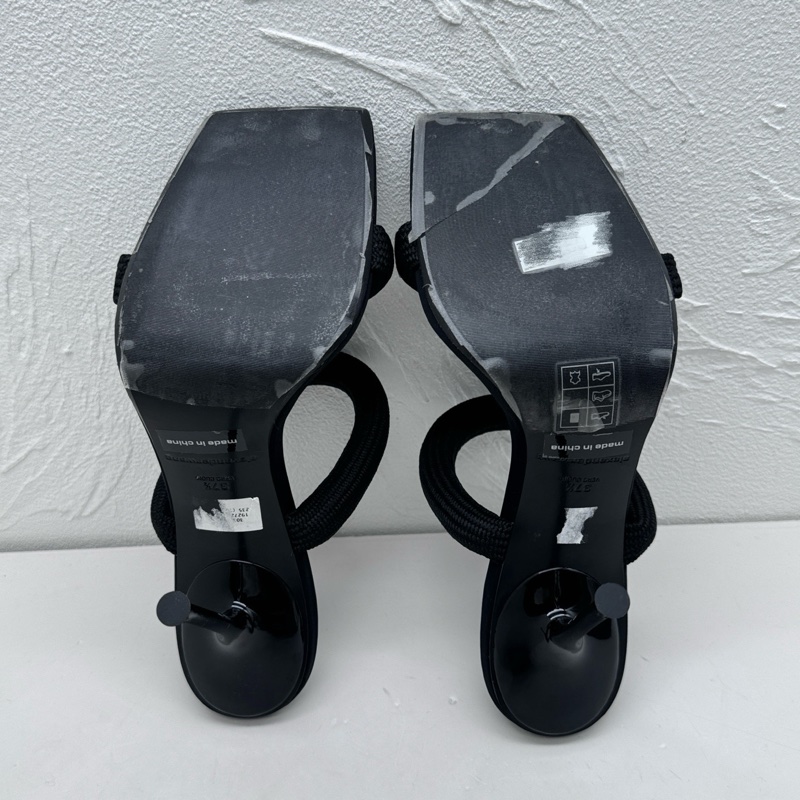 閒置新Alexander wang亞歷山大王julie黑色方頭高跟涼拖，-7