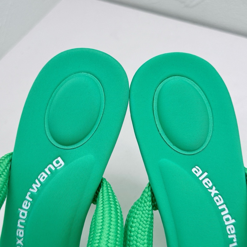閒置新Alexander Wang亞歷山大王julie綠色方頭高跟涼拖-5