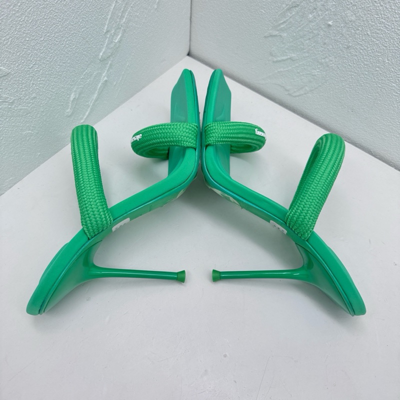 閒置新Alexander Wang亞歷山大王julie綠色方頭高跟涼拖-6