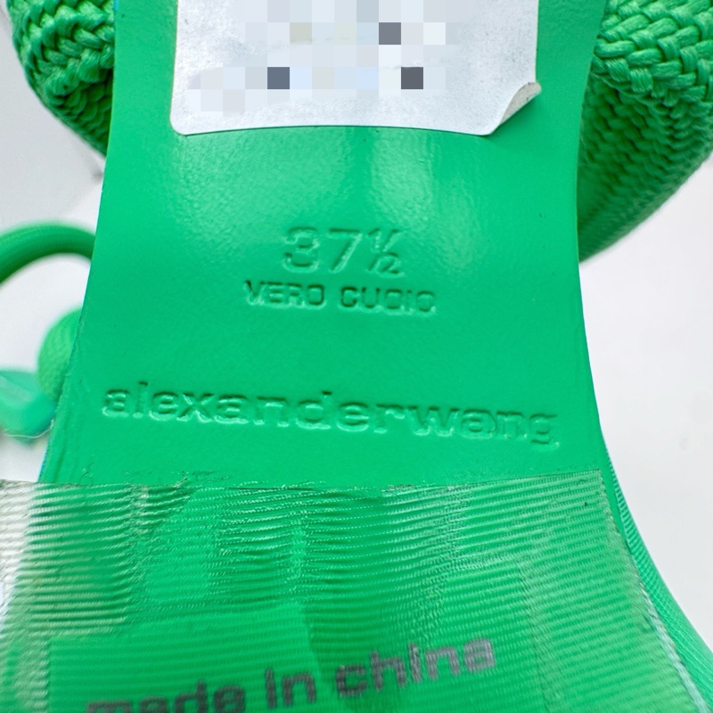 閒置新Alexander Wang亞歷山大王julie綠色方頭高跟涼拖-7