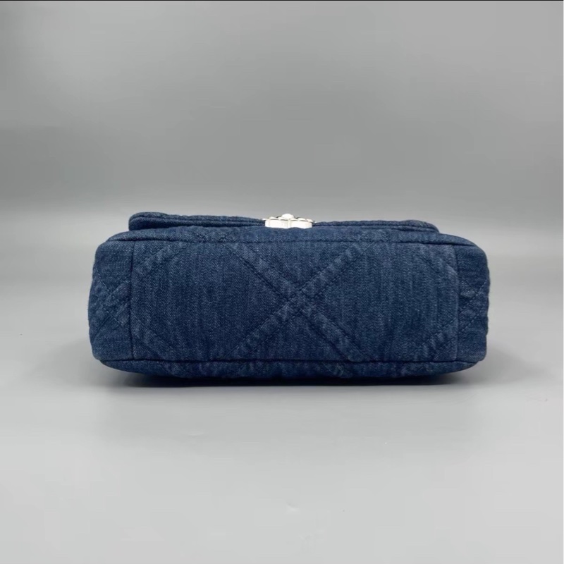 🈶購證超限量😍99新🆕Chanel香奈兒牛仔藍丹寧牛仔19bag雙色鏈條單肩斜挎手提包-10