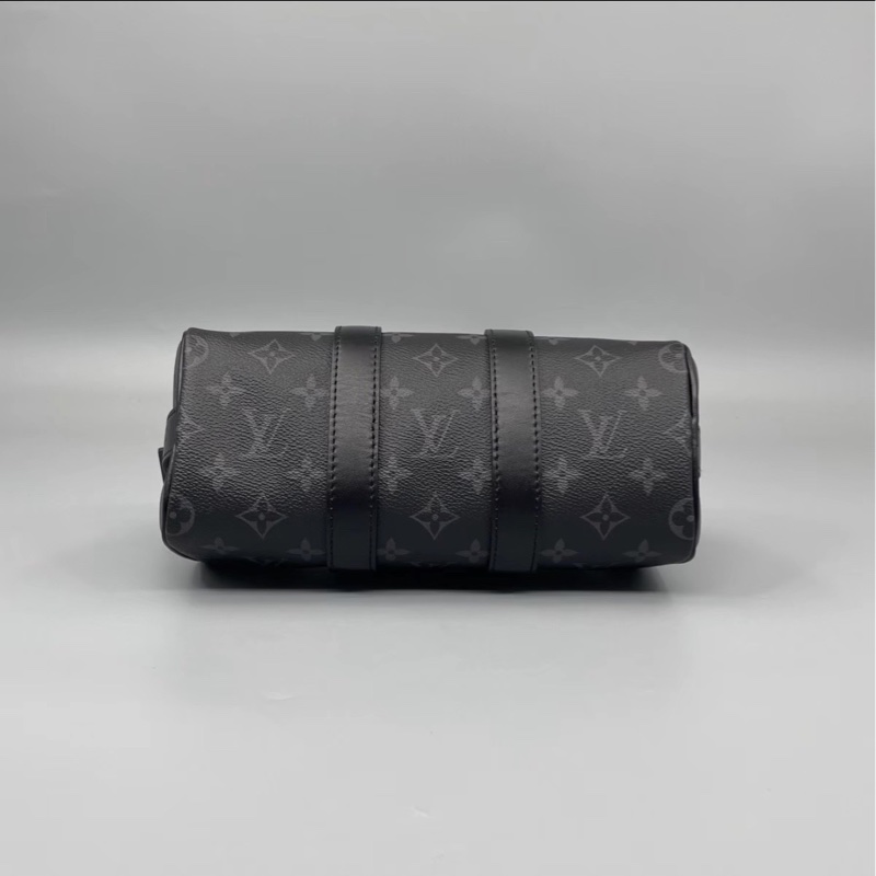 一眼淪陷❤️‍🔥Lv路易威登黑色皮革老花keepall25手提單肩斜挎包-9