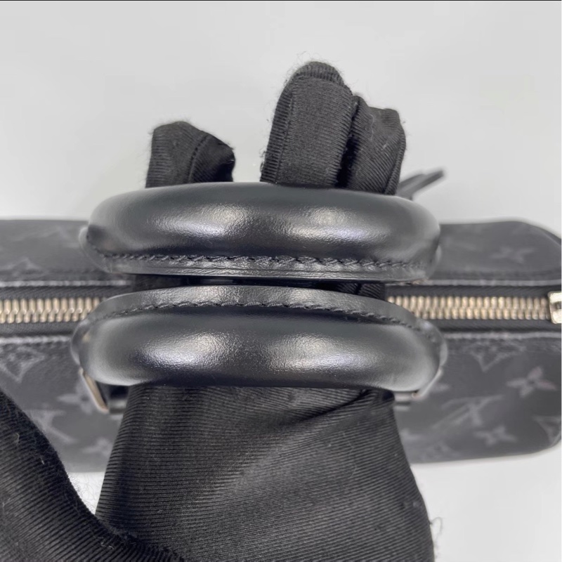 一眼淪陷❤️‍🔥Lv路易威登黑色皮革老花keepall25手提單肩斜挎包-13