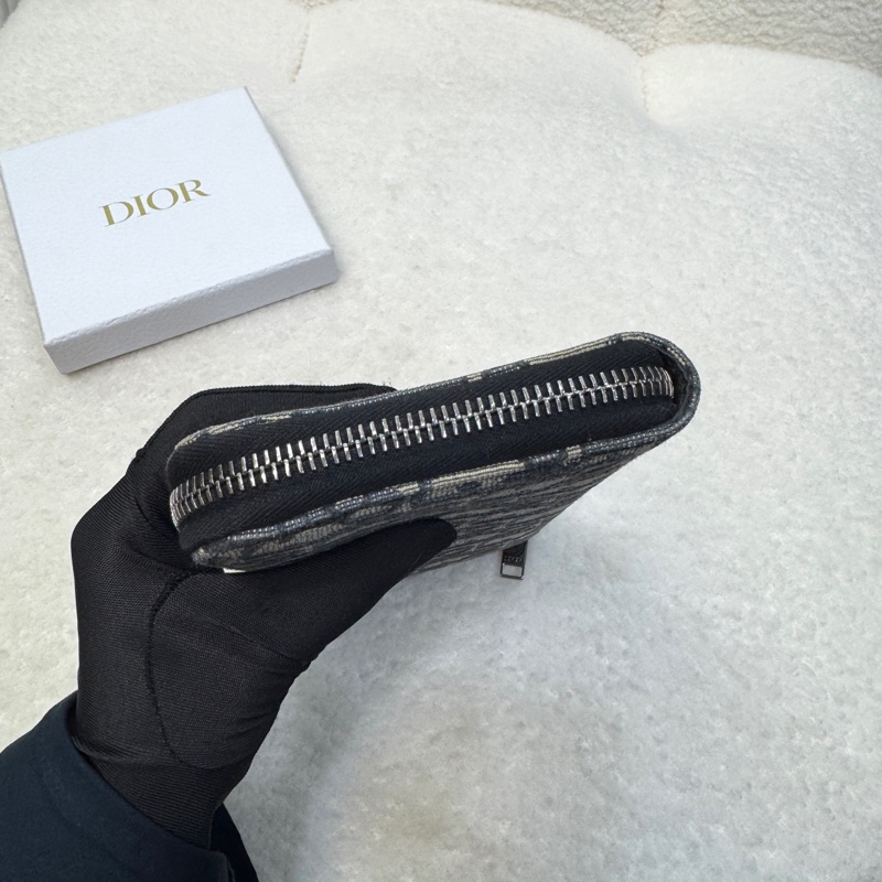 經典迪奧老花Dior Oblique 深藍緹花ㄇ字拉鍊長夾2ESBC252YSE-4