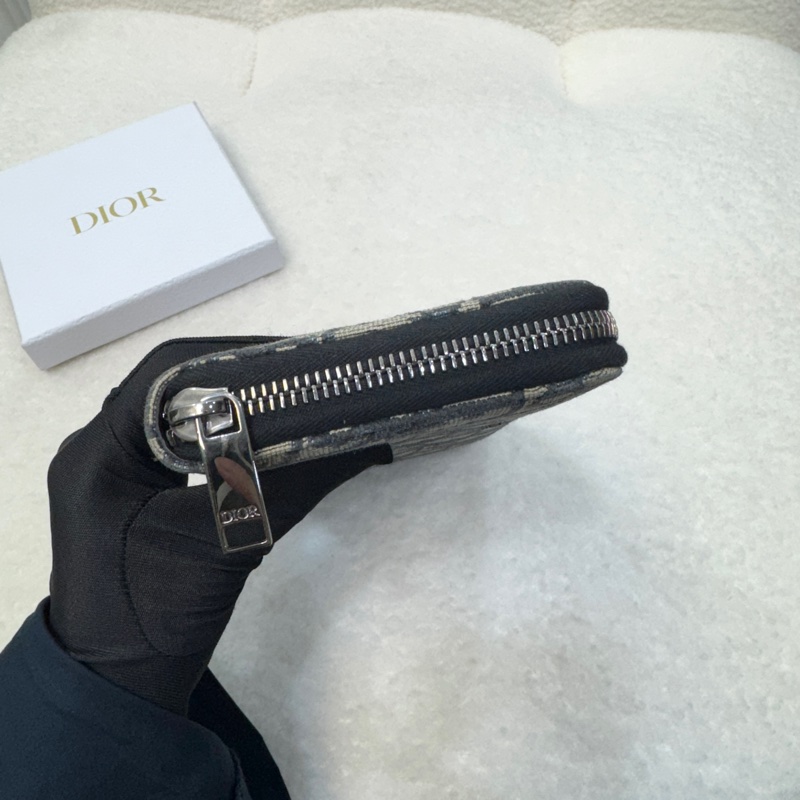 經典迪奧老花Dior Oblique 深藍緹花ㄇ字拉鍊長夾2ESBC252YSE-5