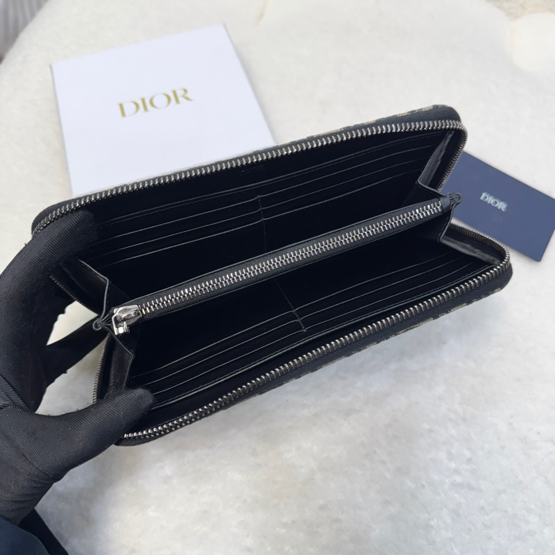 經典迪奧老花Dior Oblique 深藍緹花ㄇ字拉鍊長夾2ESBC252YSE-6