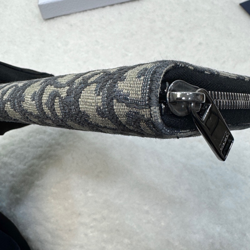 經典迪奧老花Dior Oblique 深藍緹花ㄇ字拉鍊長夾2ESBC252YSE-10