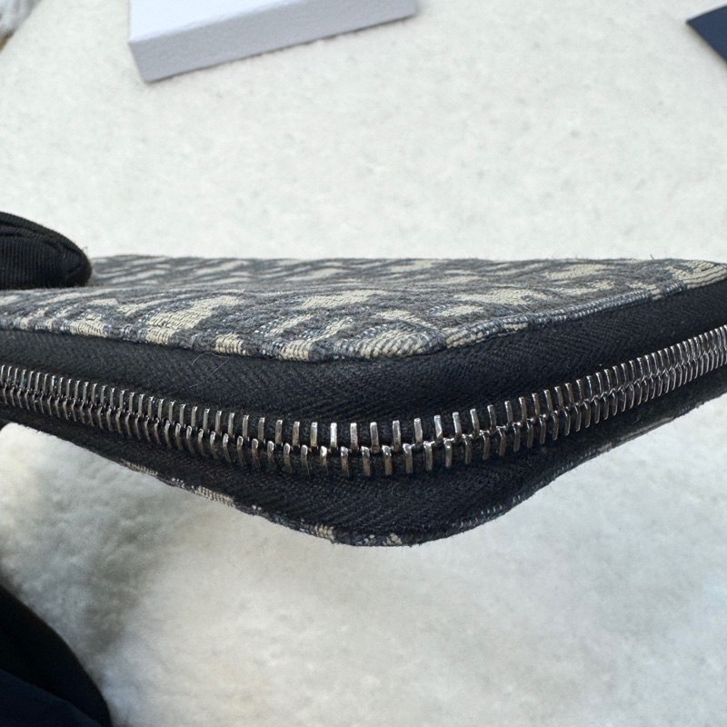 經典迪奧老花Dior Oblique 深藍緹花ㄇ字拉鍊長夾2ESBC252YSE-12