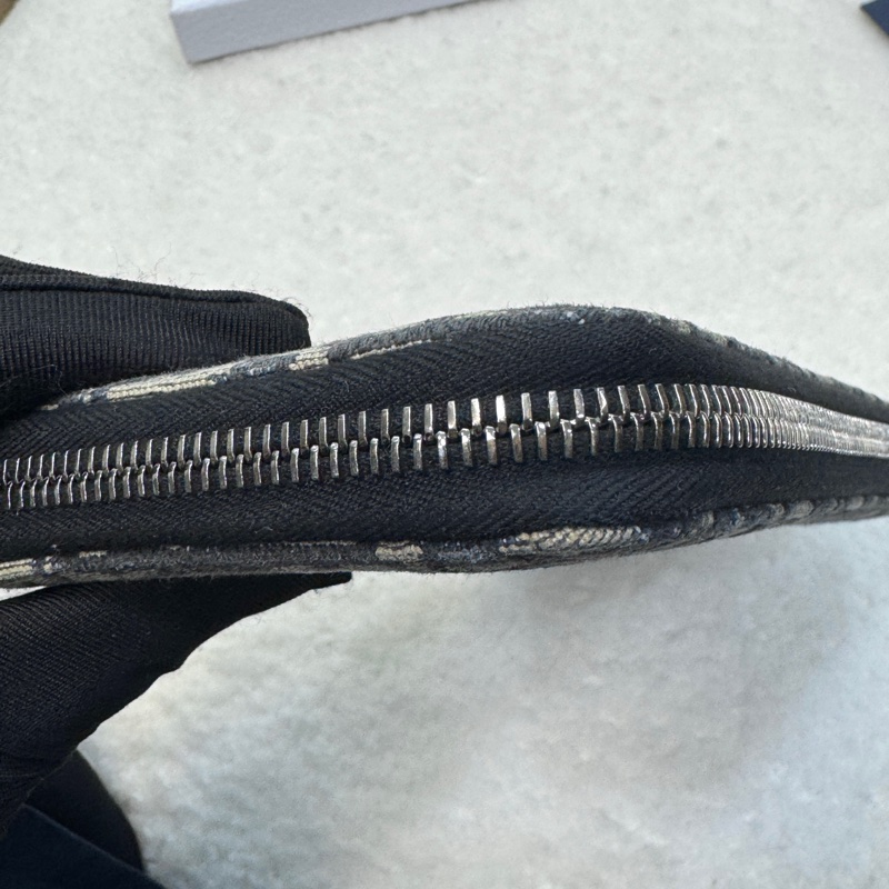 經典迪奧老花Dior Oblique 深藍緹花ㄇ字拉鍊長夾2ESBC252YSE-13