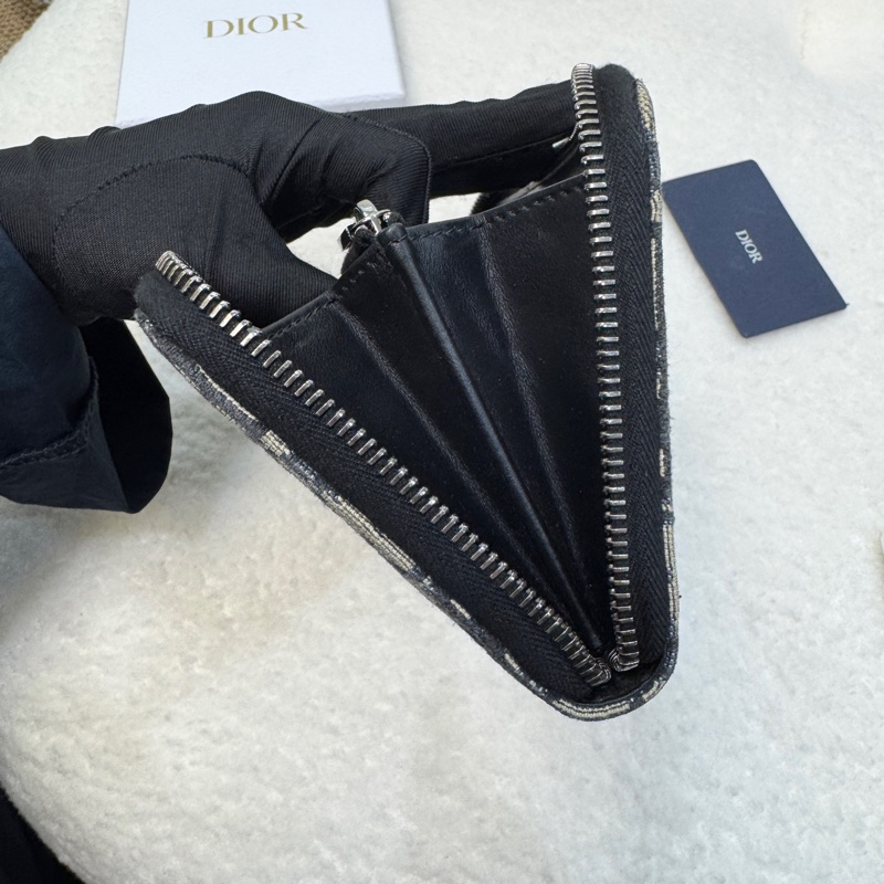 經典迪奧老花Dior Oblique 深藍緹花ㄇ字拉鍊長夾2ESBC252YSE-14