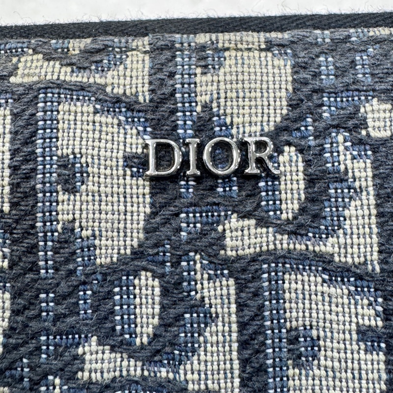 經典迪奧老花Dior Oblique 深藍緹花ㄇ字拉鍊長夾2ESBC252YSE-17