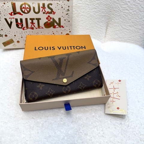 經典拼色 路易威登LV Monogram Giant Sarah 帆布信封長夾M80726 雙色原花優雅大氣 🍂